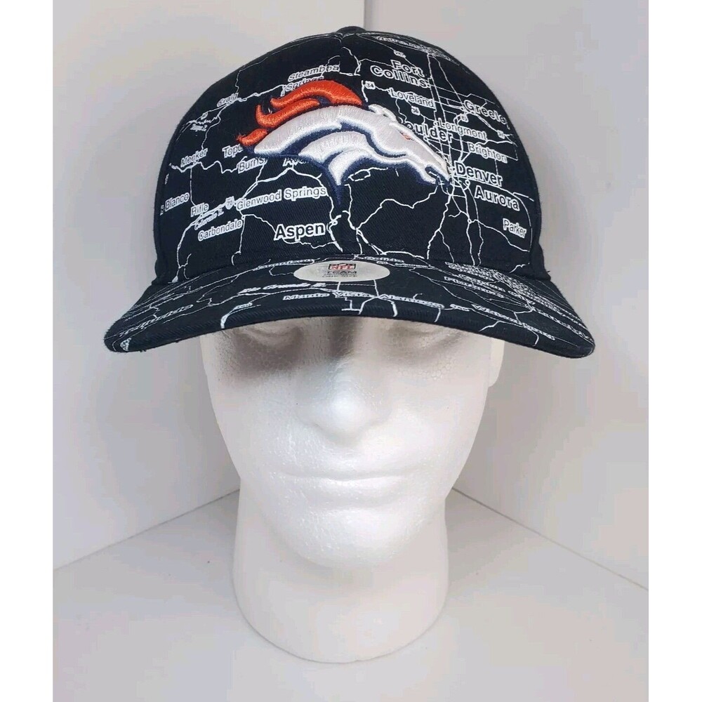 Rare Denver Broncos Adjustable Hat Map Of Colorado Ball Cap 3D Embroidered NWOT